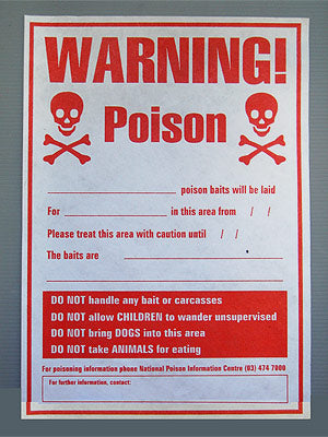 Poson Control Sign Poison Notification Signs – PestGo